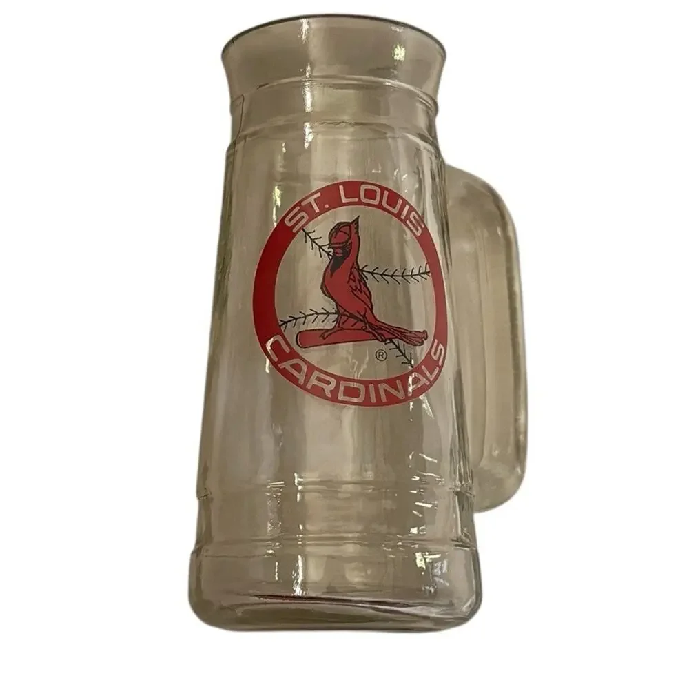 VTG St. Louis Cardinals MLB Clear Glass Beer Stein‎ Mug Barware Central Division